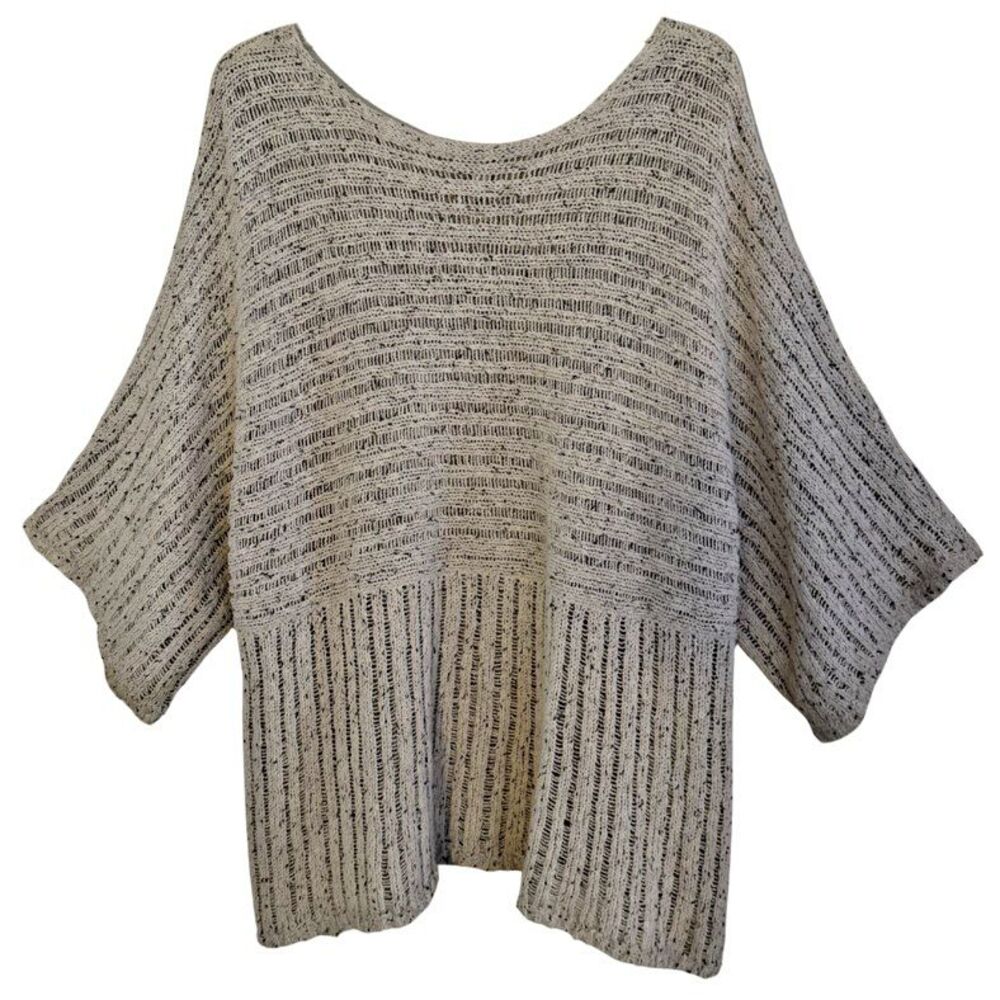 J Jill Kimono Pure Jill Sweater Womens Sz L Oatmeal Relaxed Oversized Lagenlook - Picture 7 of 14